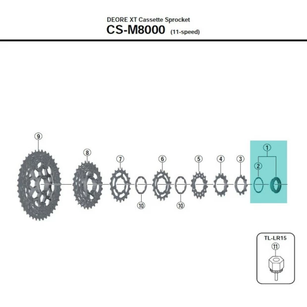 Ecrou De Cassette VTT Shimano 11 V - Y1RK98010 3 Ecrou De Cassette VTT Shimano 11 V - Y1RK98010