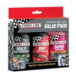 Pack Entretien Vélo Finish Line Premium Bike Care Value - Multi/Dry/Super Wash - 3x120 Ml